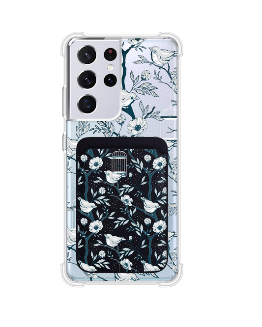 Android Magnetic Wallet Case - Lovebird Monochrome