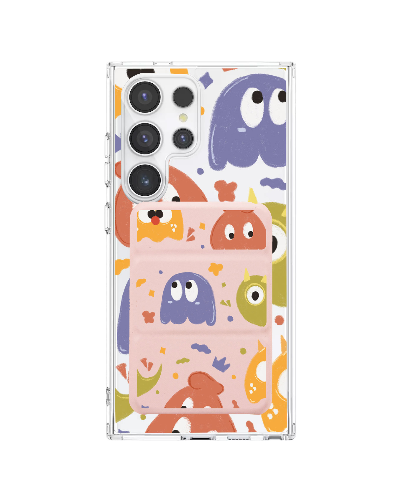 เคสกระเป๋าสตางค์พับสามทบแบบแม่เหล็กสำหรับ Android - ลาย Cute Monster 1.0