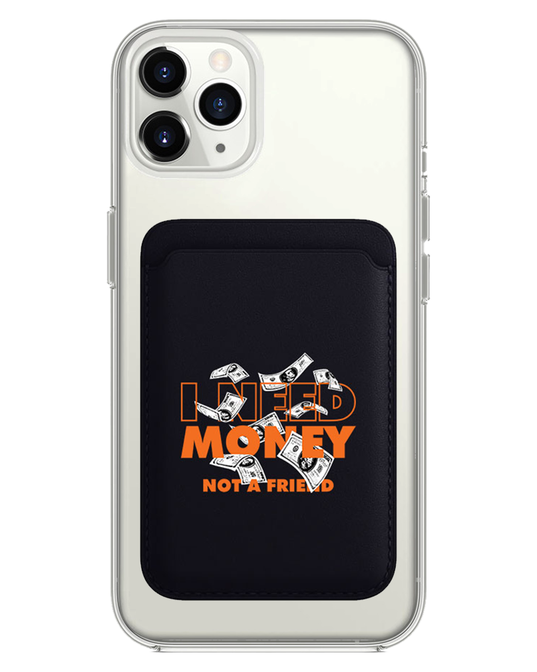 iPhone Magnetic Wallet Case - Money Better than Friend