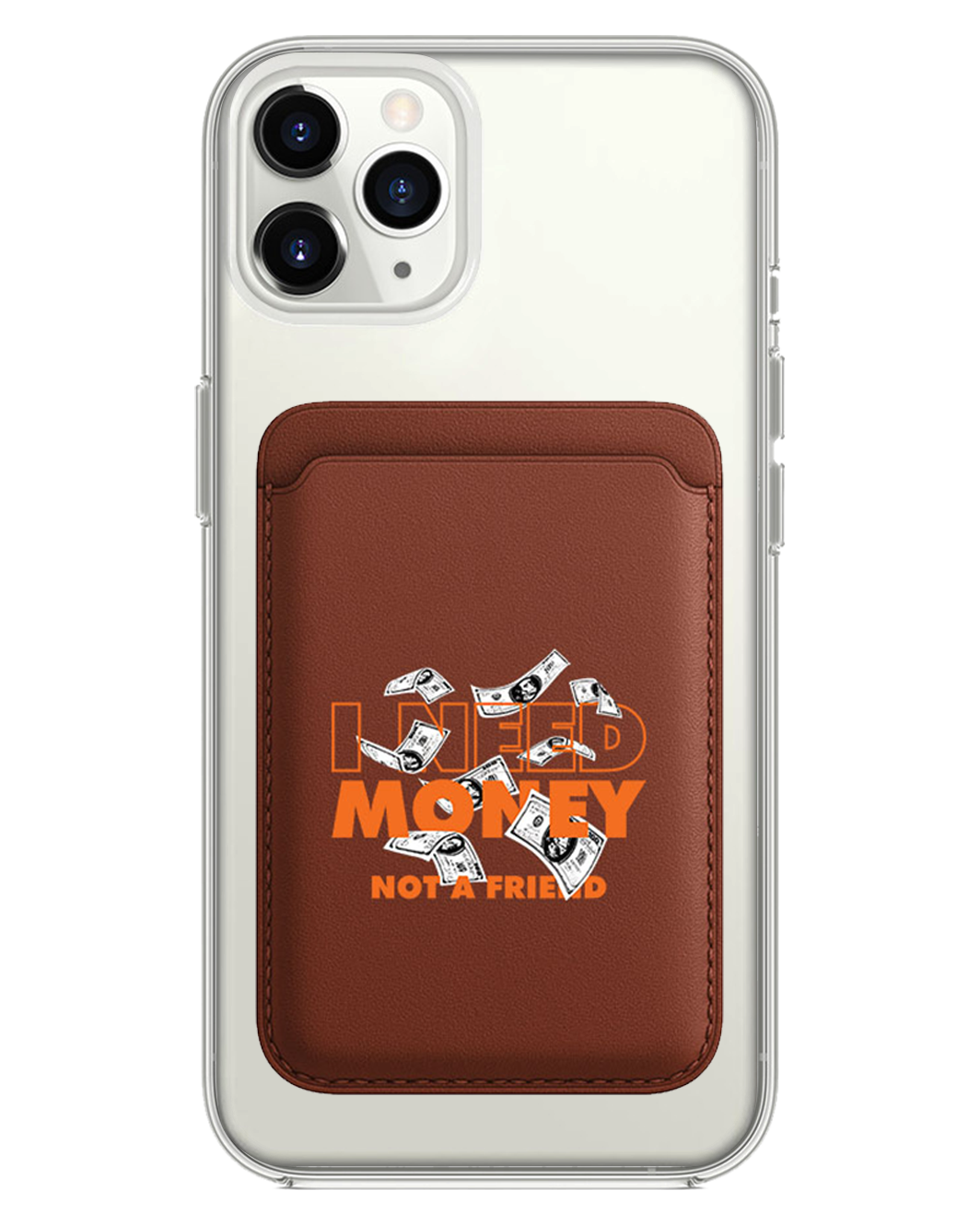 iPhone Magnetic Wallet Case - Money Better than Friend