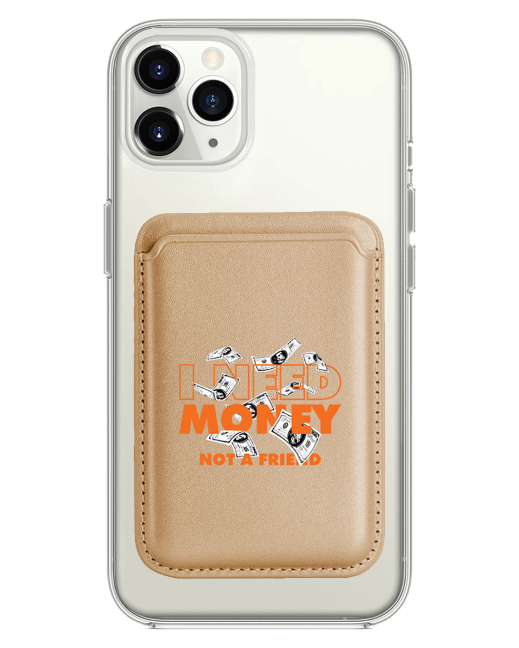 iPhone Magnetic Wallet Case - Money Better than Friend