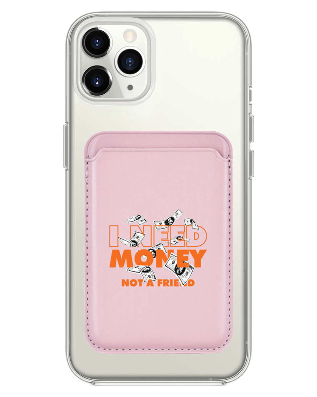 iPhone Magnetic Wallet Case - Money Better than Friend