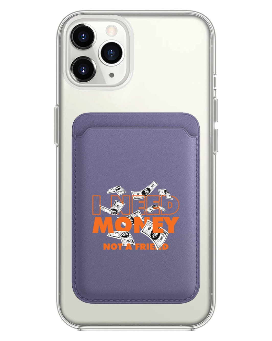 iPhone Magnetic Wallet Case - Money Better than Friend