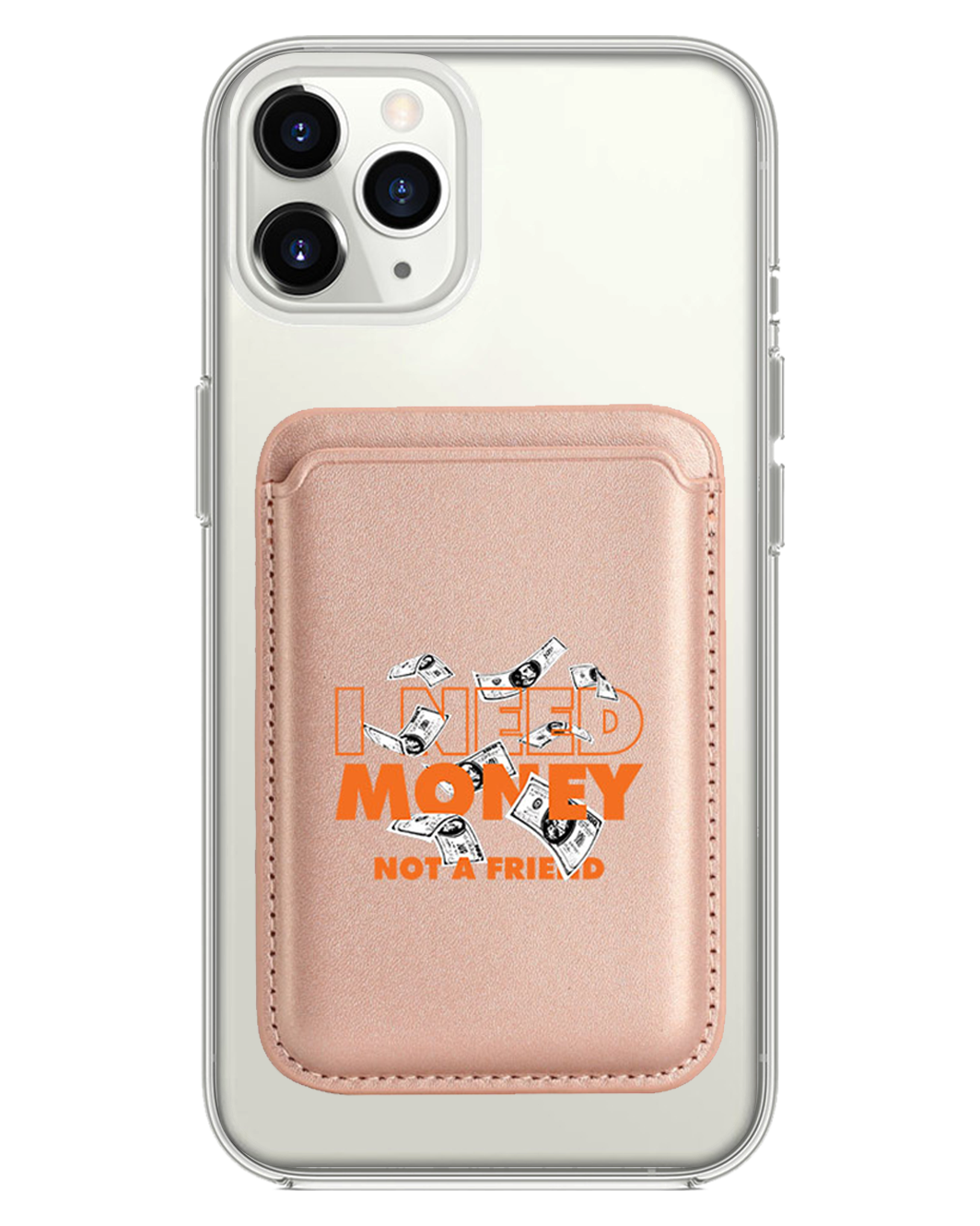 iPhone Magnetic Wallet Case - Money Better than Friend