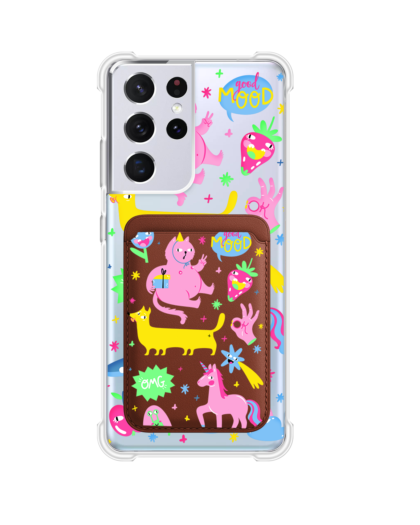 เคสกระเป๋าสตางค์แม่เหล็กสำหรับ Android - Monster Say Good Mood
