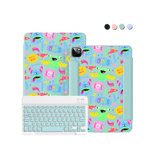 ฝาพับคีย์บอร์ดไร้สายสำหรับ iPad / Android Tab - Monster Say Keep Going
