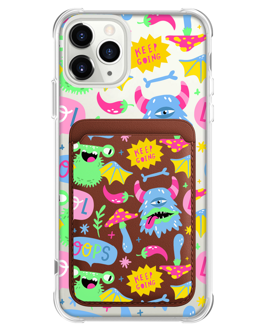 iPhone Magnetic Wallet Case - Monster Say Keep Going