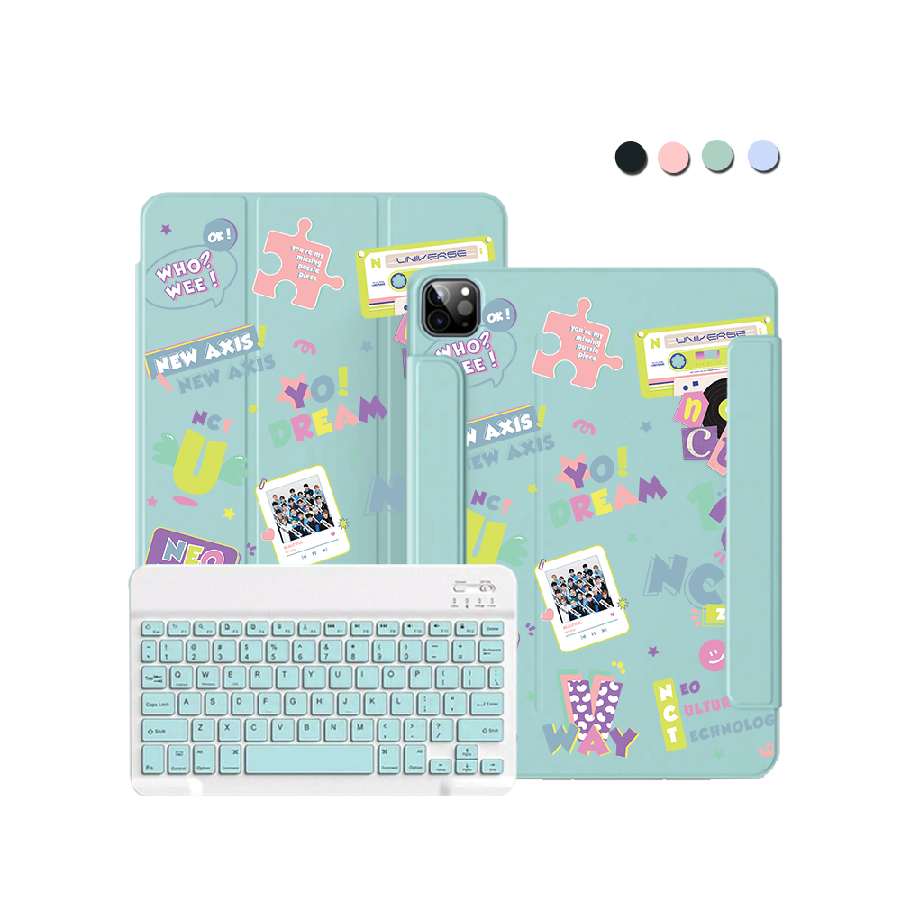 สติ๊กเกอร์ NCT สำหรับ iPad / Android คีย์บอร์ดไร้สายแบบพลิกได้