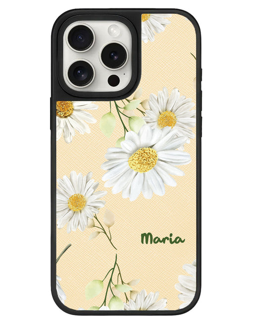 iPhone Leather Grip - ดอกเบญจมาศเดือนตุลาคม