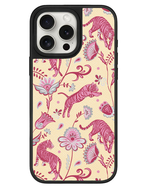 เคสหนังสำหรับ iPhone - ลาย Tiger &amp; Floral 7.0