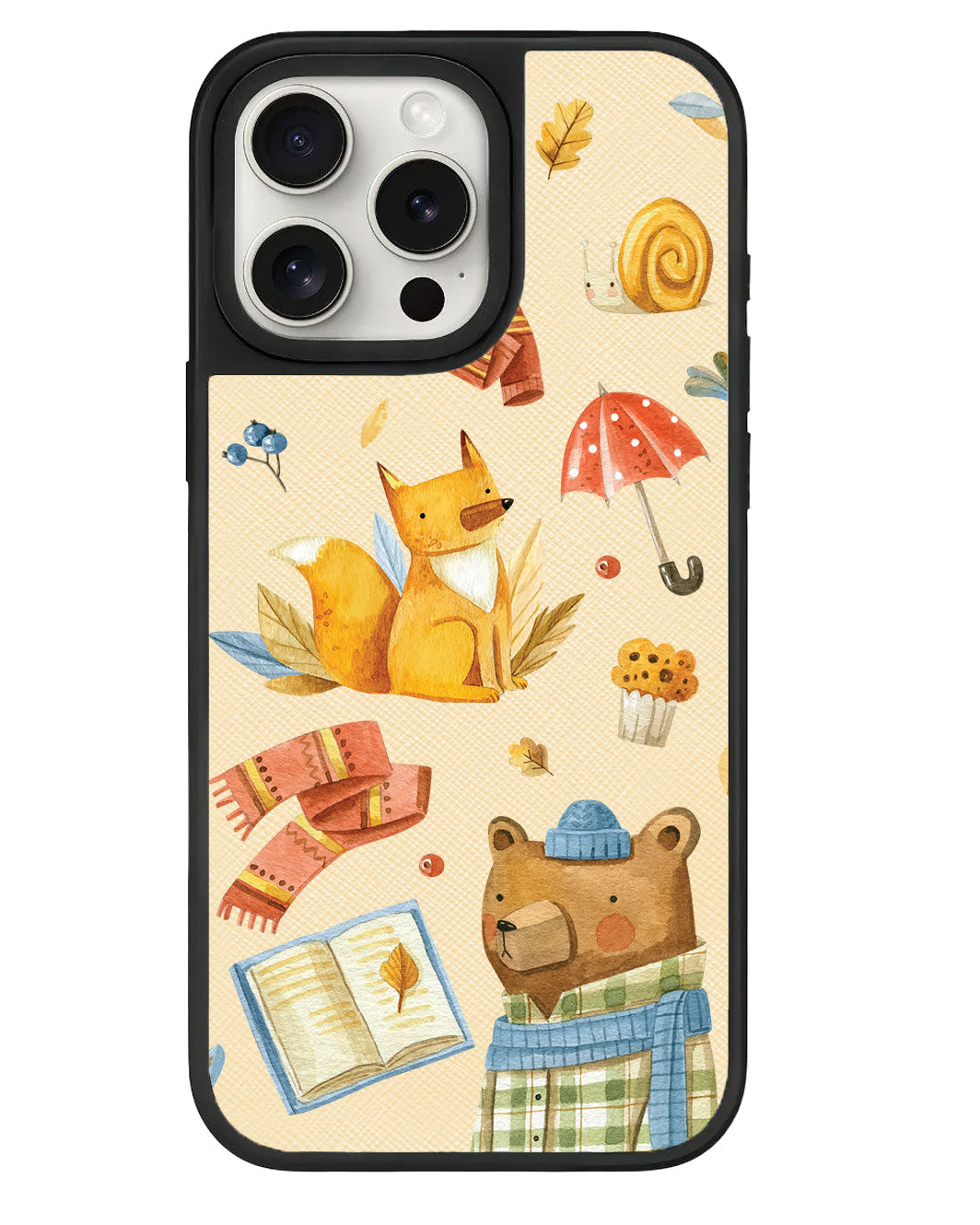 ที่จับหนังสำหรับ iPhone - ลาย Bear &amp; Fox