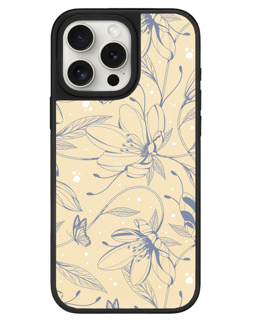 เคสหนังสำหรับ iPhone - Sketchy Flower &amp; Butterfly 2.0