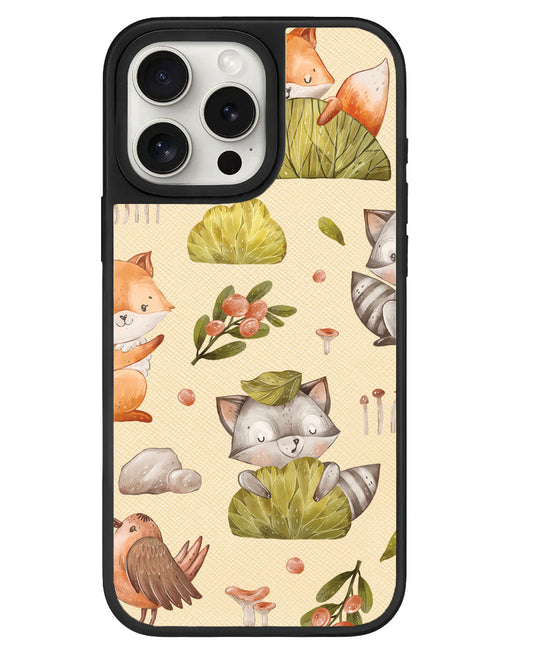 ปลอกหนังสำหรับ iPhone - แรคคูนและผองเพื่อน