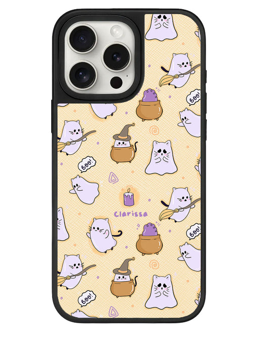 iPhone Leather Grip - Spooky Cat