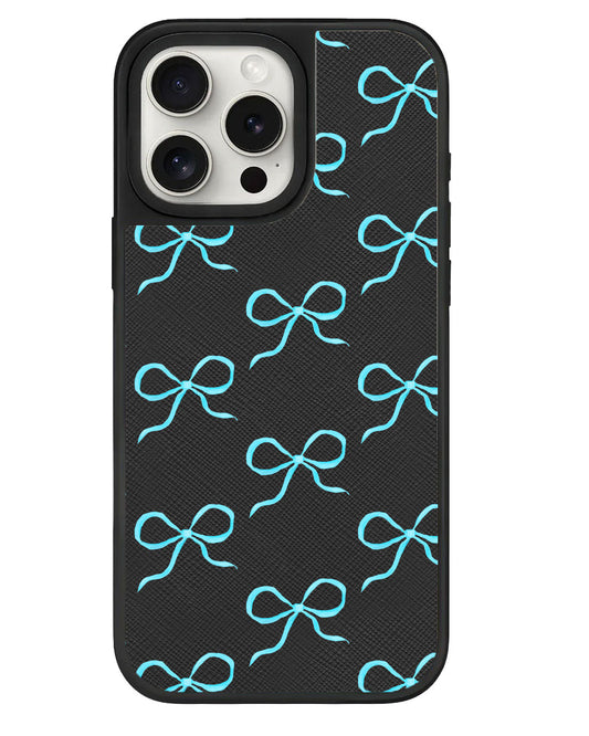 ที่จับหนังสำหรับ iPhone - โบว์สีน้ำเงิน Coquette