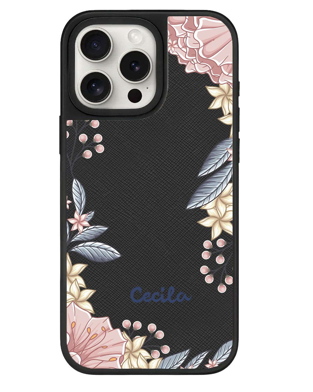 ที่จับหนังสำหรับ iPhone - ลายดอกไม้สีชมพู
