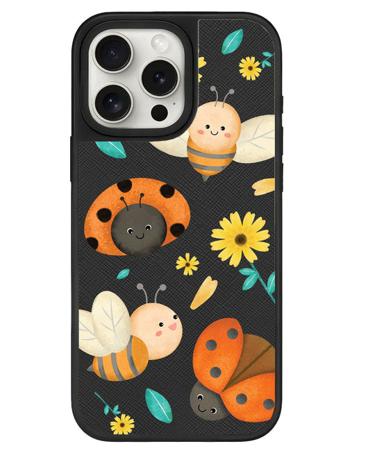 ที่จับหนังสำหรับ iPhone - ลาย Ladybug &amp; Bee