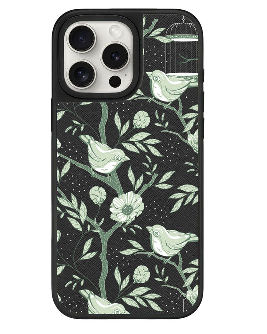 เคสหนังสำหรับ iPhone - Lovebird Monochrome 4.0