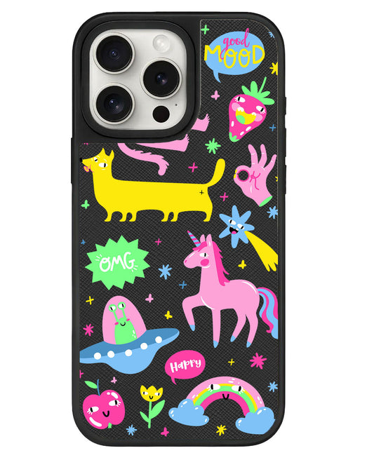 iPhone Leather Grip - Monster Say Good Mood
