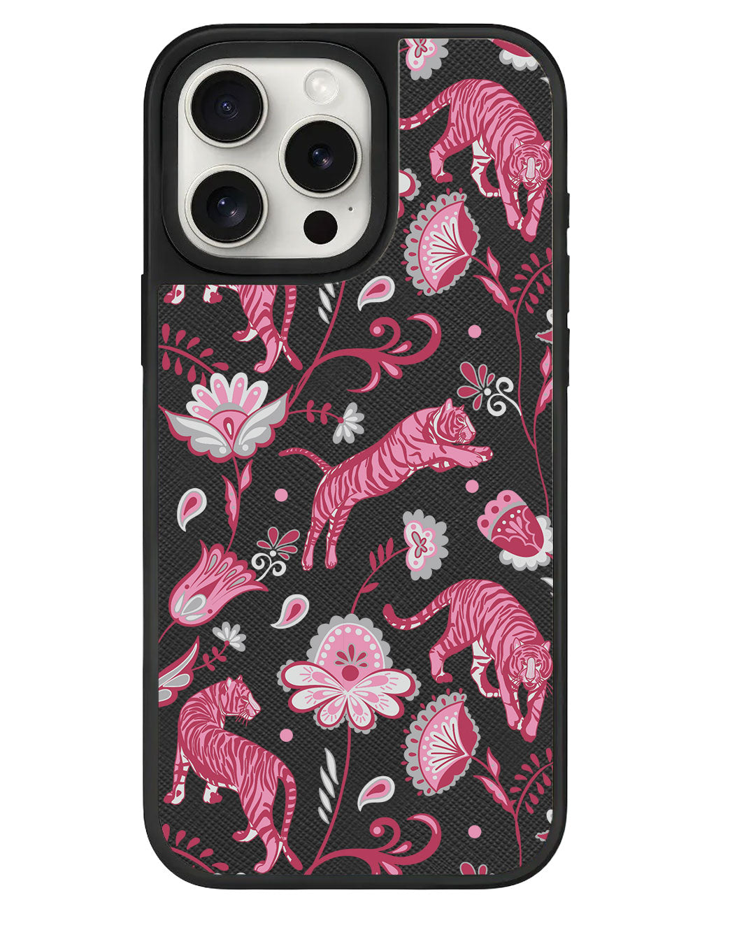 เคสหนังสำหรับ iPhone - ลาย Tiger &amp; Floral 7.0