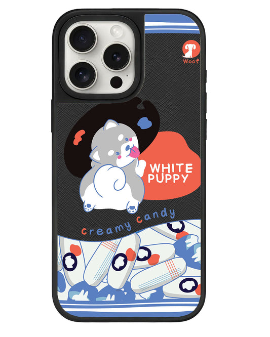 ที่จับหนังสำหรับ iPhone - ลายลูกสุนัขสีขาว