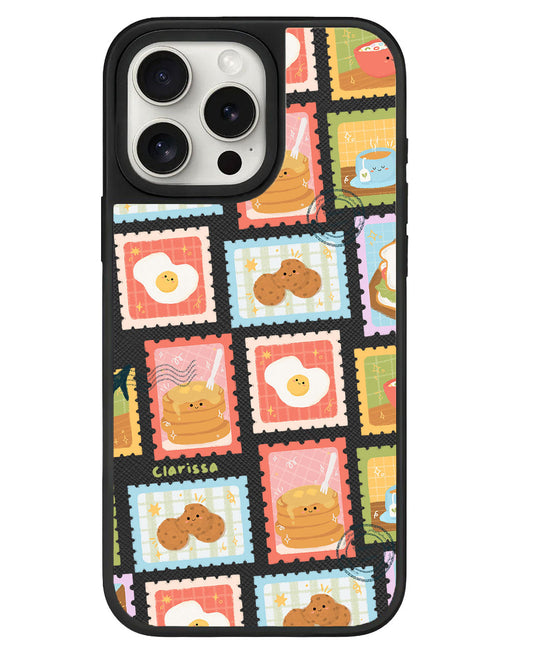 iPhone Leather Grip - Breakfast Stamps