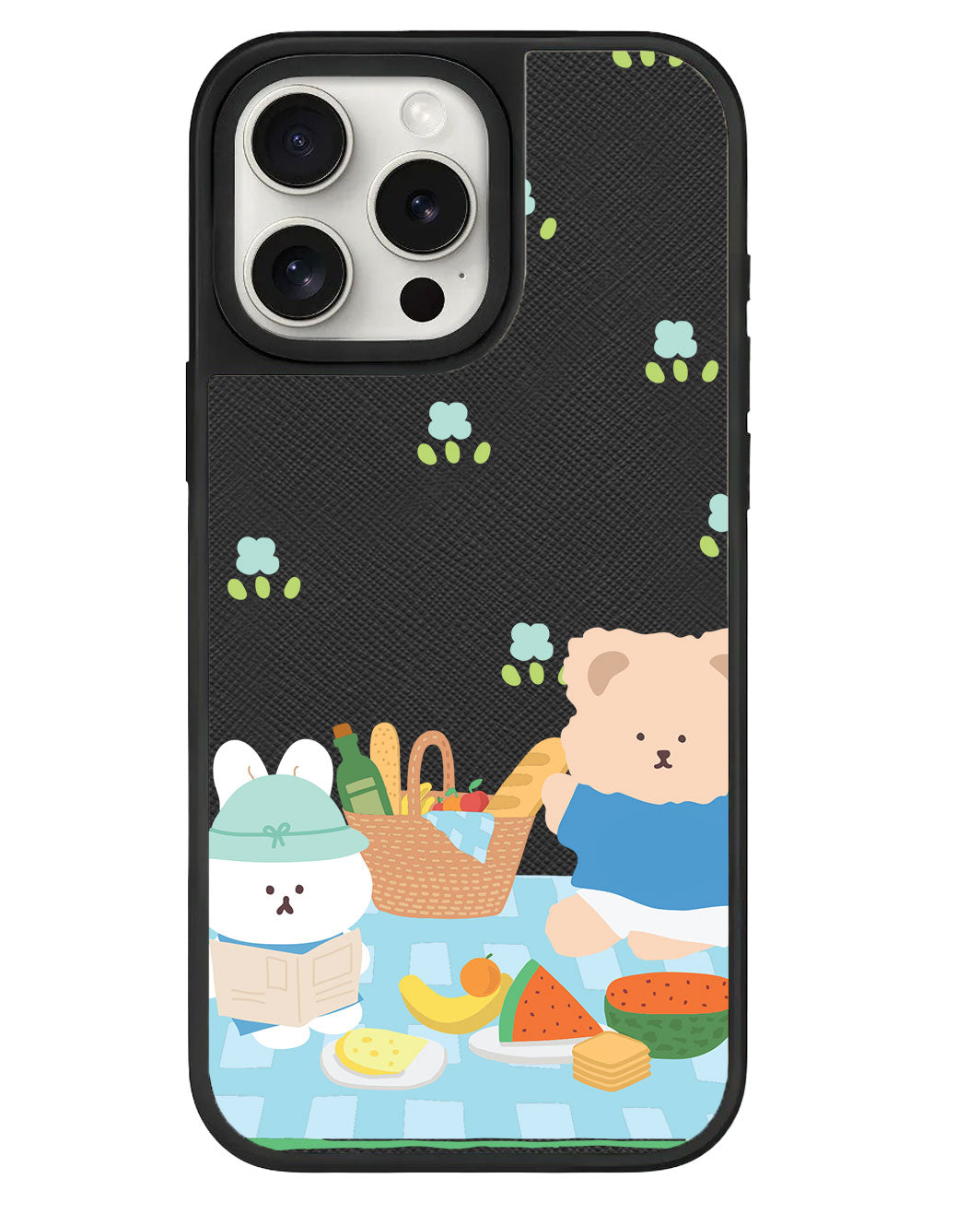 ที่จับหนังสำหรับ iPhone - Picnic Bear Blue