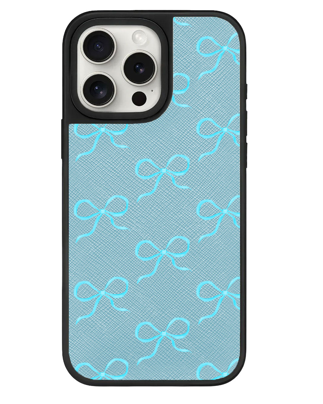 ที่จับหนังสำหรับ iPhone - โบว์สีน้ำเงิน Coquette