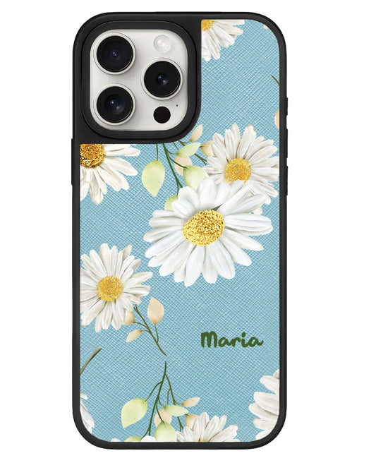 iPhone Leather Grip - ดอกเบญจมาศเดือนตุลาคม