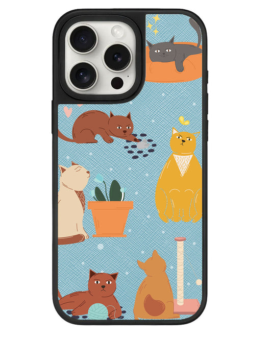 เคสหนังสำหรับ iPhone - ลายแมวขี้เล่น 1.0