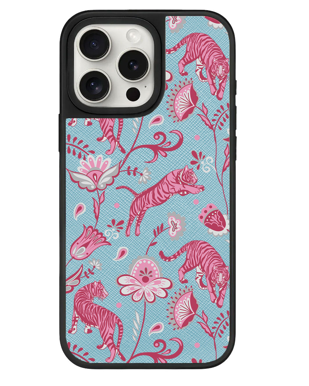 เคสหนังสำหรับ iPhone - ลาย Tiger &amp; Floral 7.0