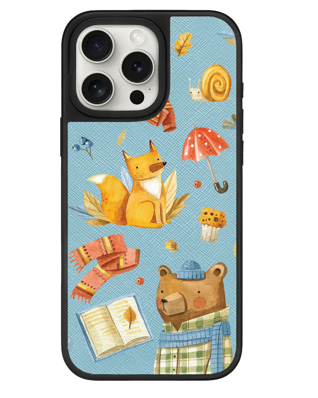 ที่จับหนังสำหรับ iPhone - ลาย Bear &amp; Fox