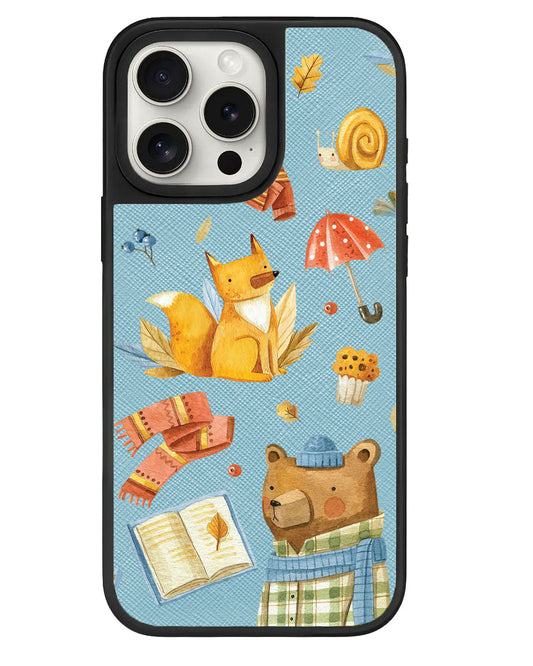 ที่จับหนังสำหรับ iPhone - ลาย Bear &amp; Fox