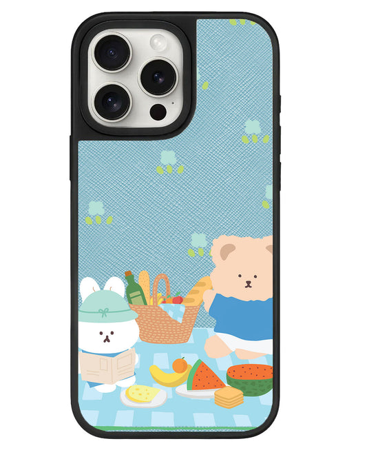 ที่จับหนังสำหรับ iPhone - Picnic Bear Blue
