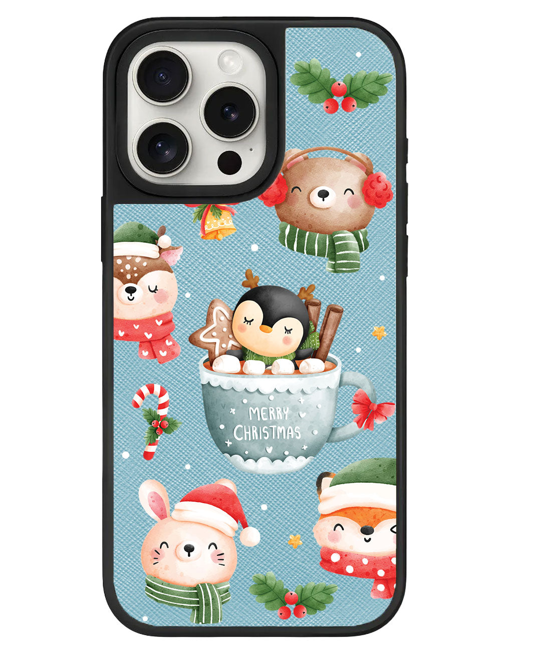 قبضة جلدية لهاتف iPhone - Storybook Christmas 2.0