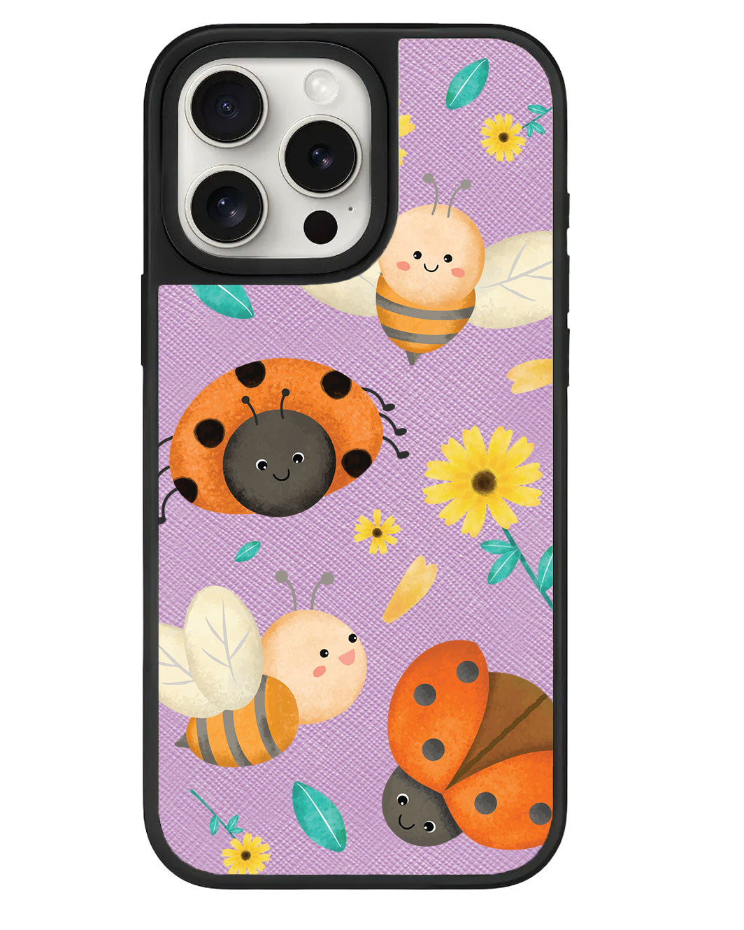 ที่จับหนังสำหรับ iPhone - ลาย Ladybug &amp; Bee