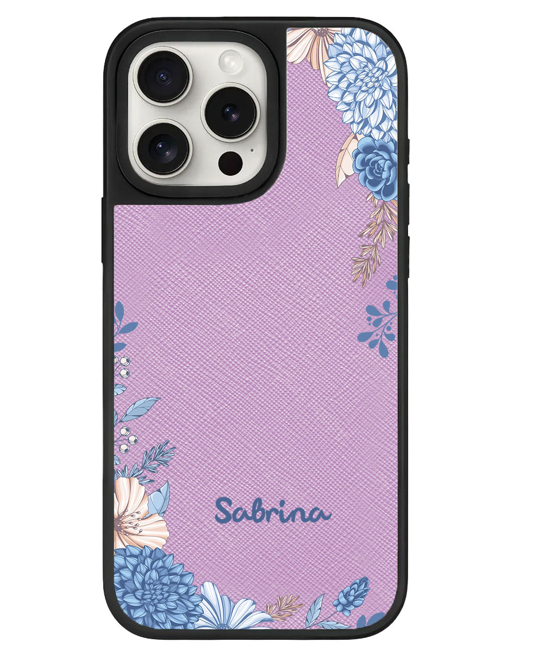ที่จับหนังสำหรับ iPhone - ลายดอกไม้สีน้ำเงิน