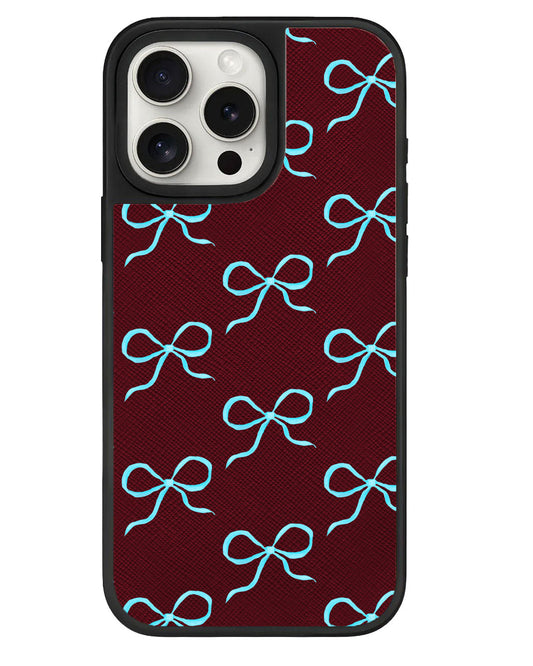ที่จับหนังสำหรับ iPhone - โบว์สีน้ำเงิน Coquette