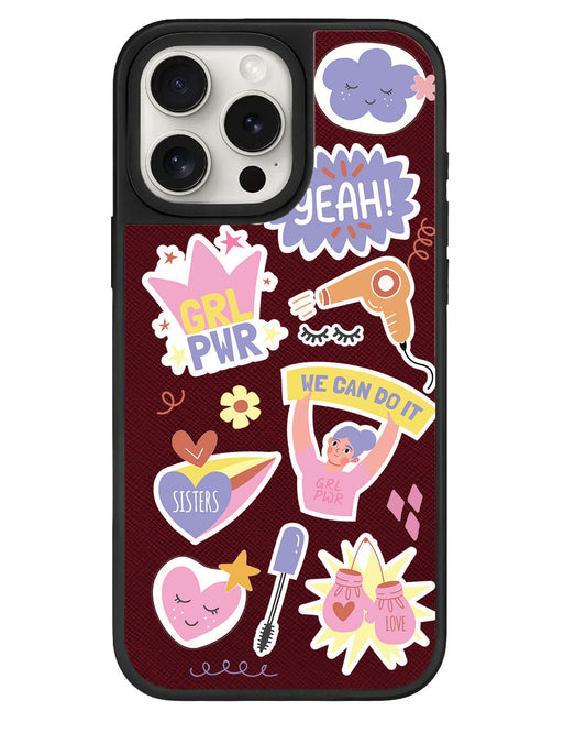 สติ๊กเกอร์แพ็ก Girl Power สำหรับ iPhone Leather Grip