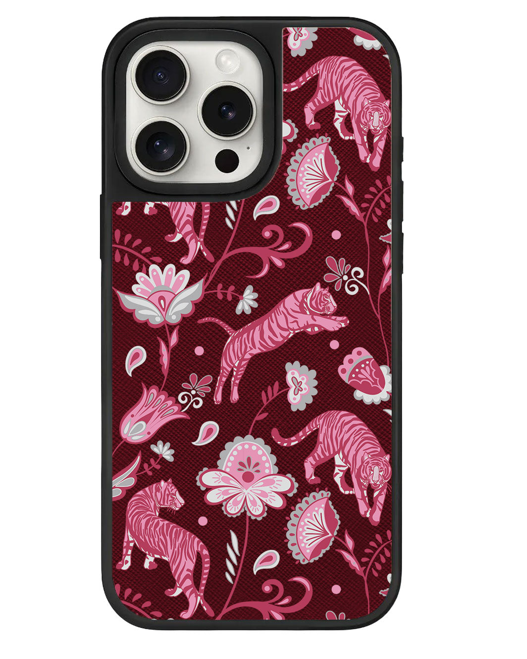 เคสหนังสำหรับ iPhone - ลาย Tiger &amp; Floral 7.0
