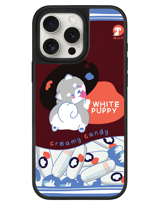 ที่จับหนังสำหรับ iPhone - ลายลูกสุนัขสีขาว