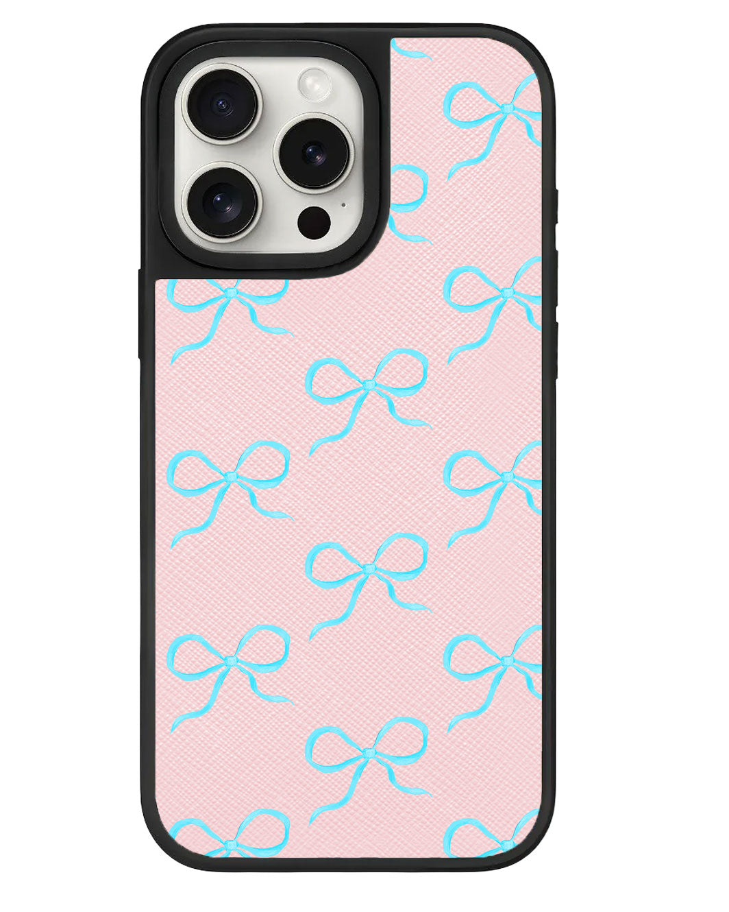 ที่จับหนังสำหรับ iPhone - โบว์สีน้ำเงิน Coquette
