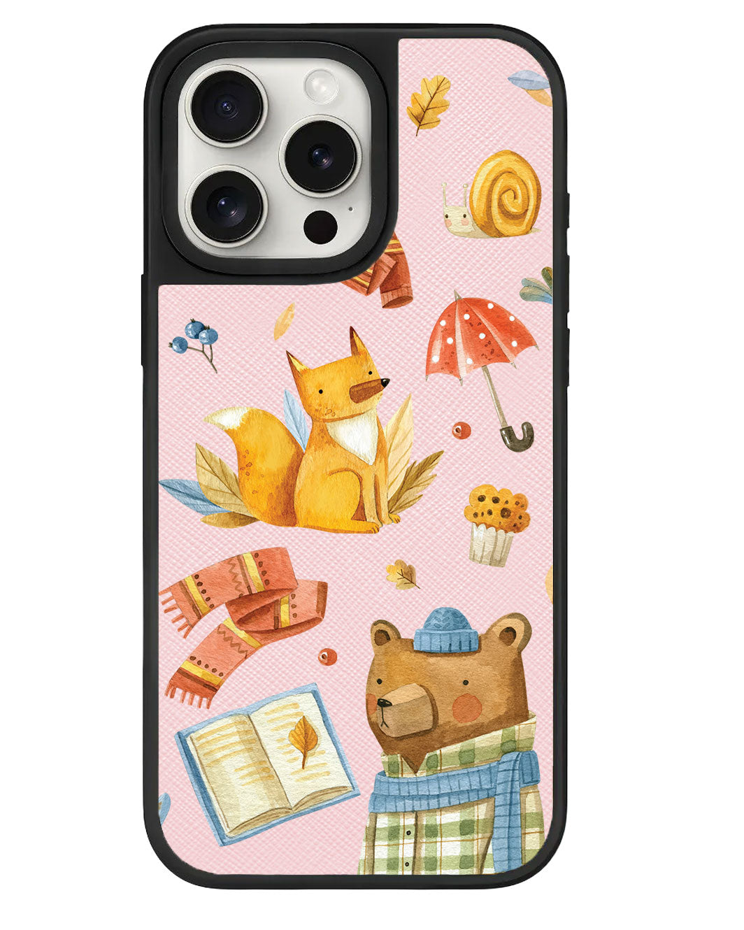 ที่จับหนังสำหรับ iPhone - ลาย Bear &amp; Fox