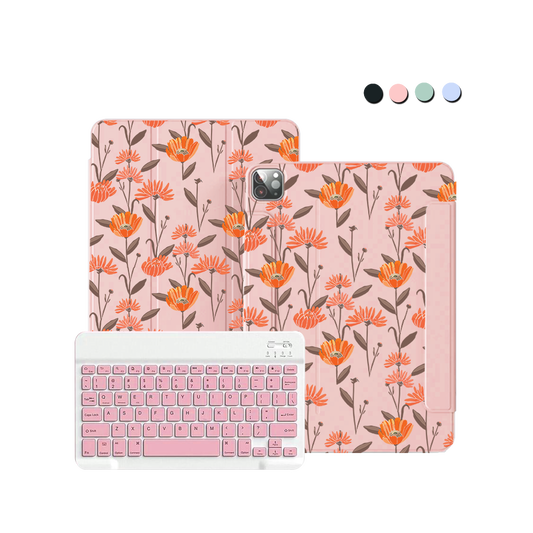 ฝาพับคีย์บอร์ดไร้สายสำหรับ iPad / Android Tab - November Marigold