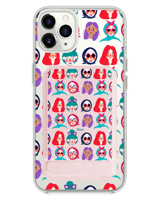 iPhone Magnetic Multifold Wallet - Cute Sweety Faces