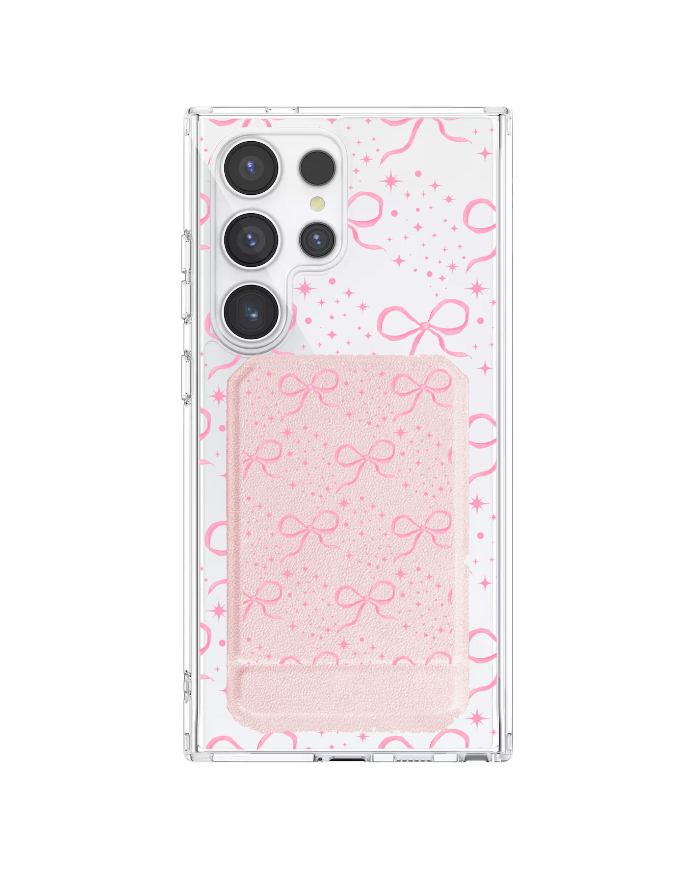 Android Magnetic Multifold Wallet - Coquette Glittery Bow
