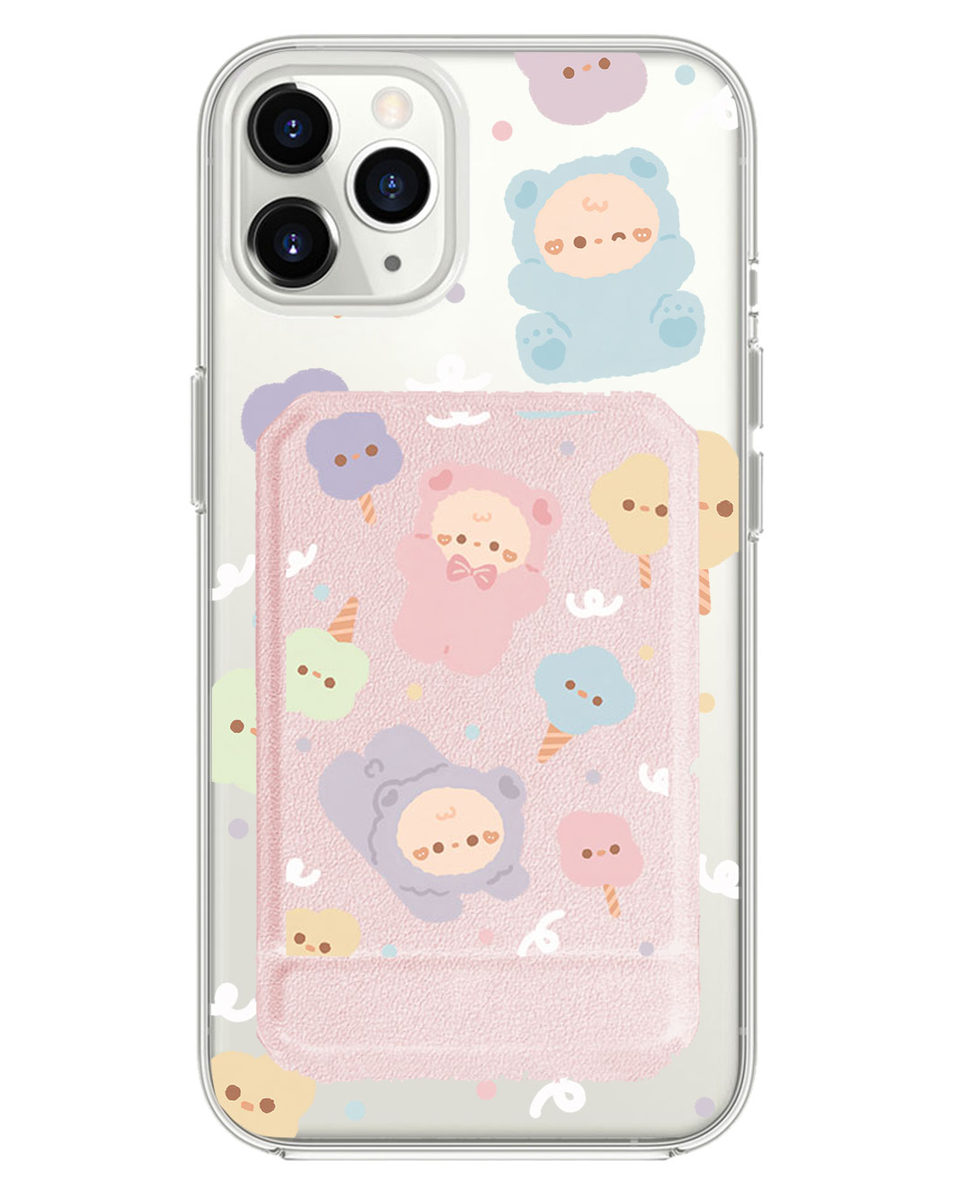 iPhone Magnetic Multifold Wallet - Cotton Teddy