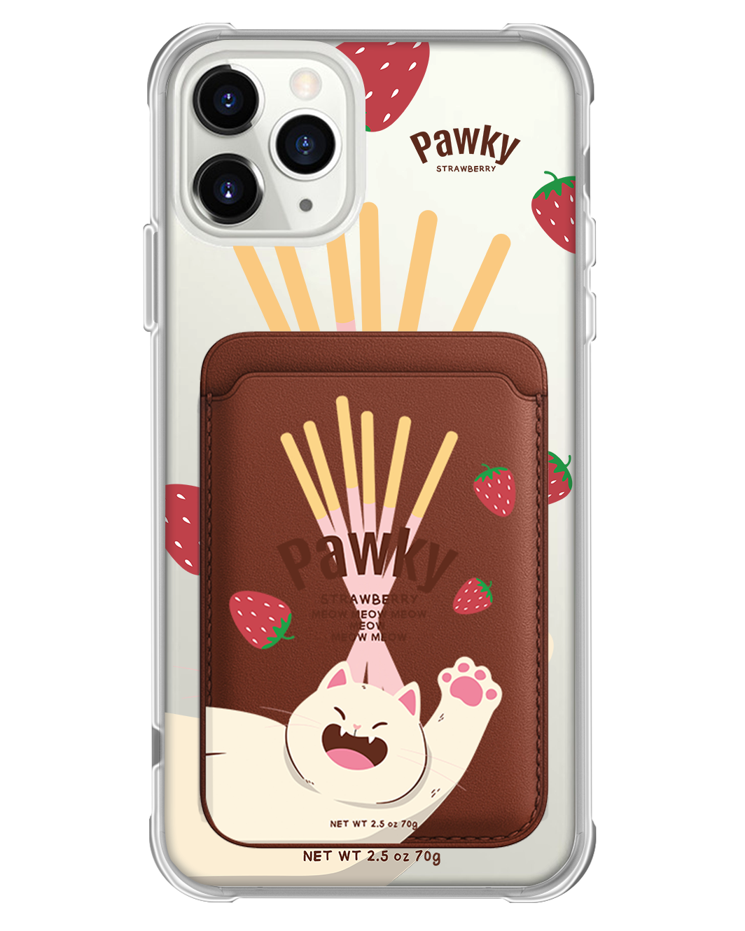 iPhone Magnetic Wallet Case - Pawky Cat