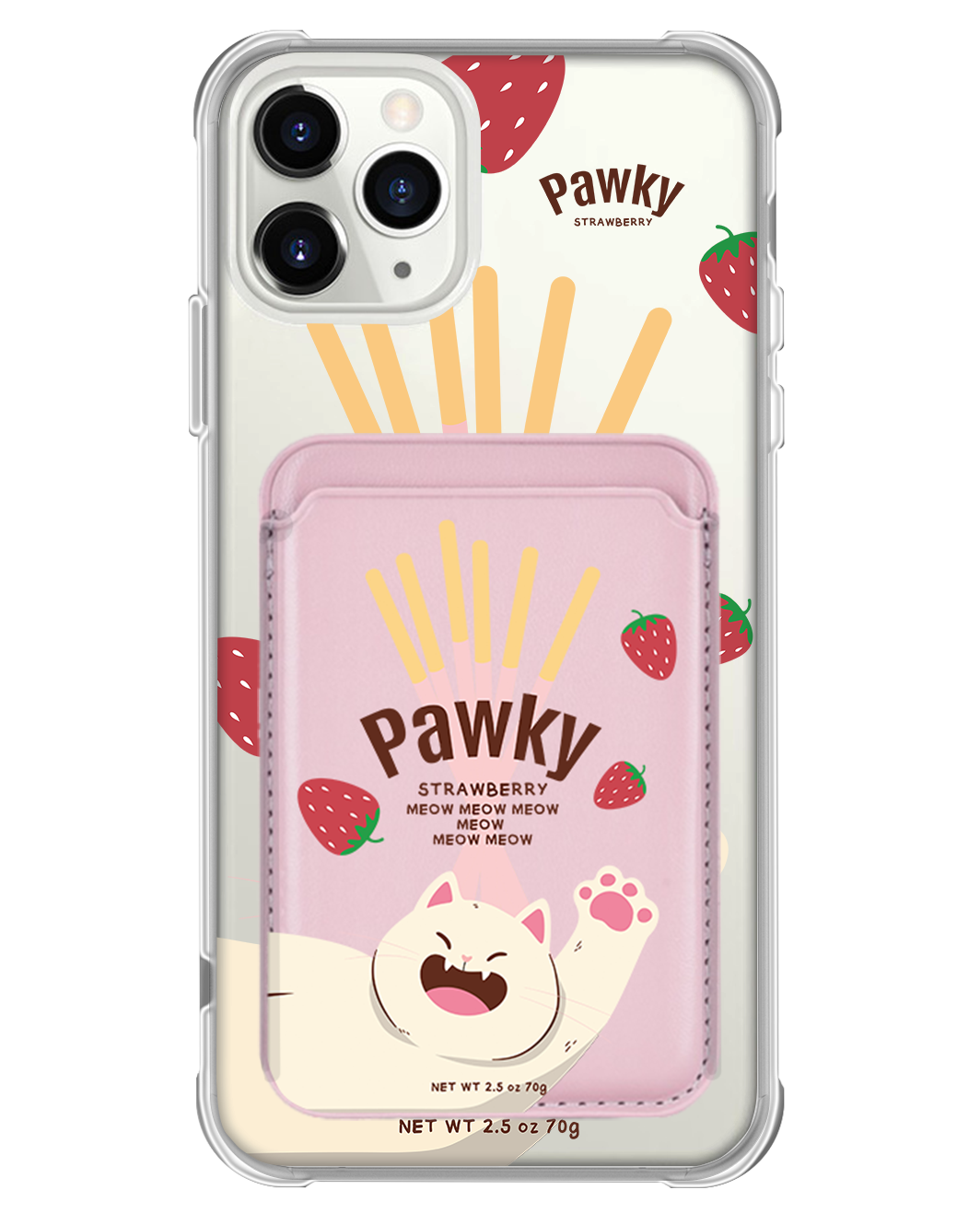 iPhone Magnetic Wallet Case - Pawky Cat