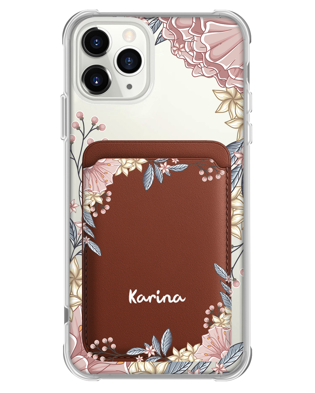 iPhone Magnetic Wallet Case - Pink Florals
